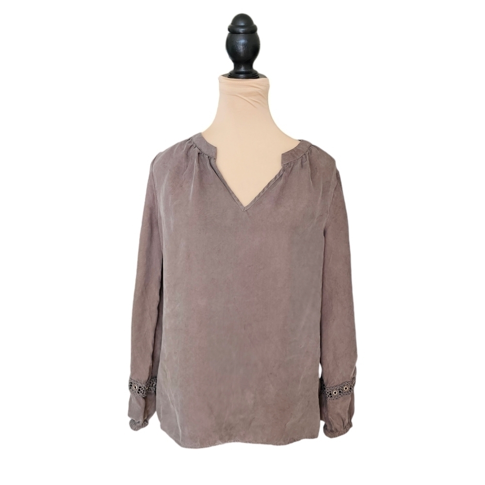 KUT From The Kloth Green Grey Lightweight Long Sleeve Top Sz S